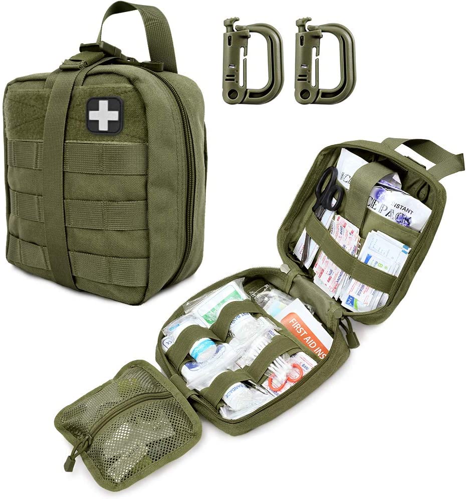 Pouch ara-pitsaboana ara-miaramila Green Tactical fanampiana voalohany dia misy Patch Red Cross